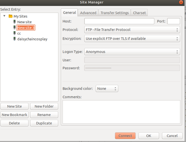 Filezilla Site Manager - Change Name